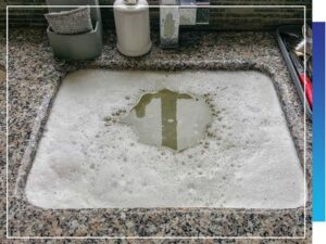 image of a clogged sink